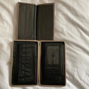 Metallic wallet clutch